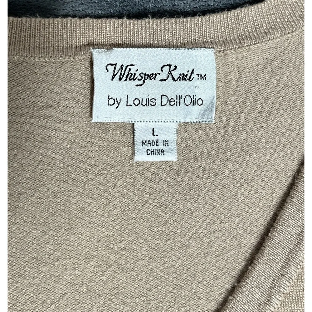 Whisper Knit Louis Dell'Olio Blouse Size L Solid Beige - Picture 5 of 8